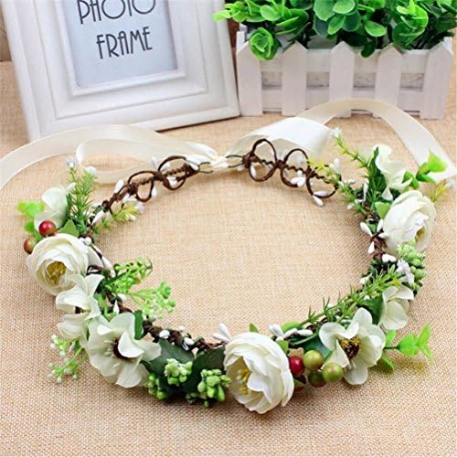 GCF® Fashion Women Ladies Summer Wedding Bride Girl Flowers Crown Garland Party Vacation Headband , white