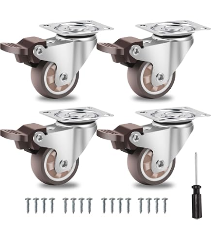 Lot De 4 Roulettes Pivotantes Kurtzy – 100 Mm, Pour Meubles, Charge Moyenne, Tinyyo