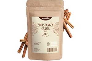 ‎VOM-ACHTERHOF Zimtstangen Cassia 500g | ganze Zimtstangen in gerollter Zimtbaum-Rinde 8cm | für das perfekte Zimt Aroma in Dessertspeisen, Backwaren, Glühwein oder Hauptgerichten | vom Achterhof