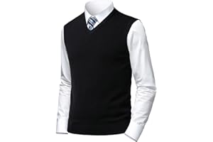 Herothorn Hombre Sin Mangas con Cuello En Casual de Punto Pullover Jerséis Jersey Suéter Chaleco suéter Caballero Suéter Lana Cardigans Tank Tops Mangas Rebecas Chaqueta SuéTer para