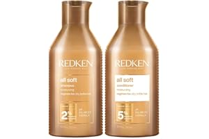 ‎REDKEN Redken Pflegeset für trockenes und brüchiges Haar, Belebt und hydratisiert, Mit Omega-6 und Argan-Öl, All Soft Shampoo 300 ml & Conditioner 300 ml