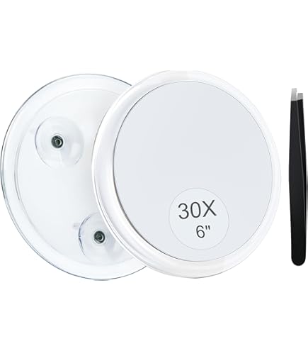 Lot De 2 Miroirs Grossissants Avec Ventouse - 5x Et 10x - Double Ventouse Pour Salle De Bain, Rasage, Maquillage