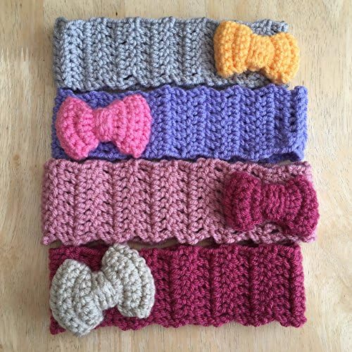 Handmade Crochet Girls Headband with Bow Embellishment – 1-2 years - Machine Washable