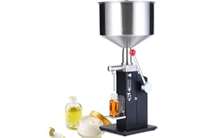 SUSEMSE Manual Liquid Filling Machine 5-55ml Bottle Filling Machine Bottle Filler for Paste and Liquid, Water, Cosmetic Cream, Shampoo, Lip Gloss - with Scale & Removable Holder A03 55ml PRO