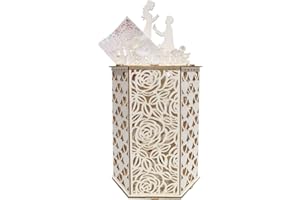 WERTAZ Hochzeitskartenkiste aus Holz Geschenkbox DIY Holz Hochzeit Karte Box für Hochzeit Brautparty Party Dekorationen