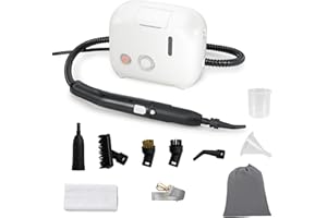 COSTWAY odkurzacz parowy 1500W, ciśnienie pary: 3 bar, czas podgrzewania: 15s, temperatura: do 180℃, zbiornik: 1000ML, odkurzacz parowy ręczny z 10 akcesoriami i paskiem (Biały)