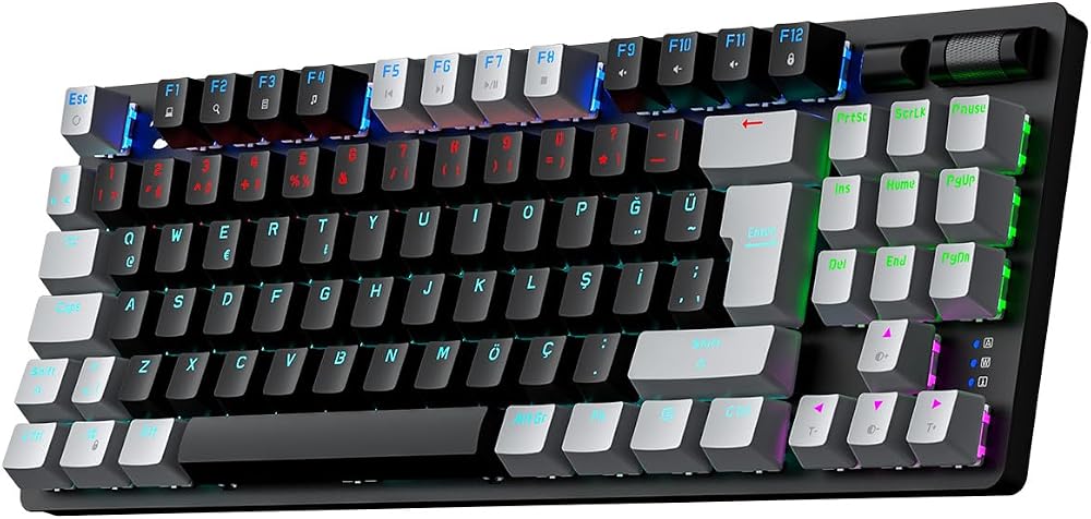 Game Power Eva 5 60M Mekanik Red Switch Türkçe Q 88 Tuş USB Gaming Klavye - 3 Yıl Garantili