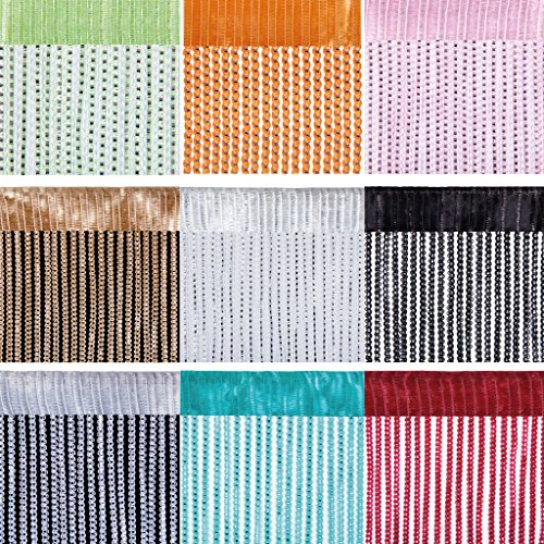 Fadenvorhang mit Stangendurchzug, Gardine in Lurex-Optik, eleganter und stilvoller Dekoartikel in vielen Farben und Größen (weiß – perlweiß / 90×200 cm) - 6
