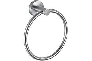 MARKCCO Anneau de Serviette, Accessoires de matériel de Salle de Bain, Anneau Porte-Serviettes Mural, Porte-Serviettes Rond Simple en Acier Inoxydable, pour Salle de Bain et Cuisine Nickel brossé