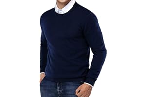 Oanviso Maglione Girocollo da Uomo Maglione Classico Autunnale Sweater Maniche Lunghe Tinta Unita Maglioni Comodo Pullover Elegante Maglieria Slim Fit