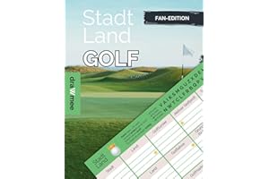 Stadt Land Golf: Fan-Edition Quiz Geschenk für Golfer: Spieleblock mit 35 Blatt Din-A4 (Seiten zum Ausschneiden)