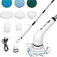 YOOLIKE Electric Spin Scrubber, Cordless Cleaning Brush with Adjustable Extension Arm 8 Replaceable Cleaning Heads, Power Shower Scrubber for Bathroom, Tub, Tile, Floor