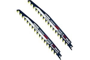 LAIWOO 2 Stück Säbelsägeblätter Stein, Hartmetallstahl Sägeblätter, Ytong Säge, Ziegelsäge Säbelsäge für Porenbeton, Beton für Einhell, Dewalt, Bosch (S0243HM, 225mm)