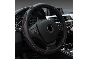 FREESOO Funda de Volante Coche Cubierta del Volante Antideslizante Transpirable Coche Universal Negro 38cm Apto a Todos los Vehículos Negro 1601