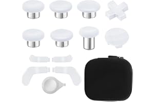 GOPIIPHON 13 in 1 Component Pack Kit for Xbox Elite Series 2 Controller Metal Thumbsticks Replacement for Elite Series 2 Accessories Compatible with Xbox Elite Wireless Controller Series 2 Core (White)
