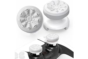 TEUVO Thumb Grips for PS4 & PS5 Controller, 2Pcs PS5 Controller Thumb Grips Silicone Joystick Grips Thumbstick Caps Controller Accessories, Increased Comfort & Improved Accuracy, Ivory White