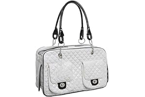 CHYIR Atmungsaktive Haustier-Tragetasche, Schultertasche, wasserdichter Stoff, Hundehandtasche, Welpengeldbörse, Katzentasche, geeignet für kleine Hunde und Katzen, Wandern, Reisen (weiß)