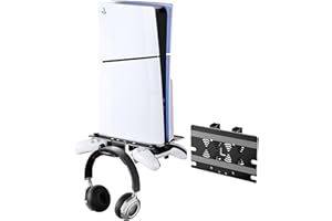 Bricok Aluminum Alloy Foldable Wall Mount Shelf Compatible With All PS5 Generations Holds Two Controllers Unimpeded Heat Dissipation Ps5 Accessories (Black)