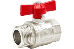 VARIOSAN Kugelhahn 13538, 3/4" IG/AG, DN20, Messing, voller Durchgang, Flügelschraube