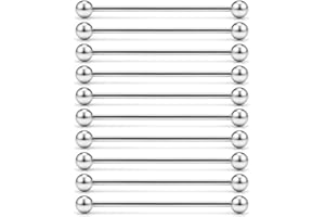 Briana Williams 10 unids Acero Quirúrgico Claro Flexible Bioplast Industrial Barbell Cartílago Pendiente Piercing Del Cuerpo Joyería Retenedor 38mm