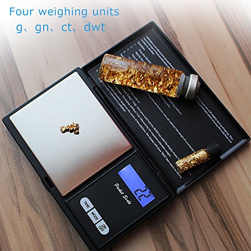 Waage 0,01g ~ 100g, Minisuit LED Digitale Küchenwaage Kalibriergewicht Taschenwaage, elektronische waage (Schwarz) - 7