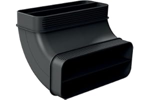 Neff Z861SB2 / Extractor Fan Installation Accessories / 90 Degree Flat Channel Arch in Vertical Configuration with Large Radius/Colour: Black