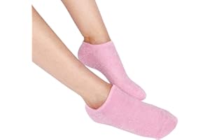 SUN & SIA SOURCE OF YOUR NATURAL BEAUTY Paire de Chaussettes Hydratantes Réutilisables Rose, Gel aux Huiles de Jojoba et d’Olive, Vitamine E et Lavande - Contre les Pieds Secs et Craquelés, Redonne Douceur et Souplesse aux Pieds, Sun & Sia