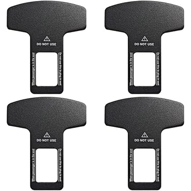 2 Pezzi Adattatori Per Cintura Di Sicurezza Auto - Fermo Allarme Universale 25cm In Metallo E ABS, Accessorio Interno Per Auto, Camion (Nero)