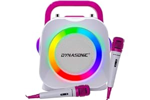 ‎DYNASONIC DYNASONIC Karaoke z mikrofonem, oryginalne prezenty dla dzieci dziewczynek, głośnik, zabawki dziewczyna 4-13 lat (niebieski) (Pink)