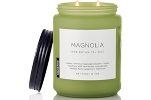 ‎M&SENSE M&SENSE Świeca Sojowa Magnolia-Jaśmin (550g, 110h) – Naturalna, 2-knotowa, Relaksacyjny Zapach Kwiatowy | Perfumy Domowe & Pomysł na Prezent