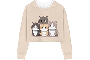 Showudesigns Sudadera de manga larga con capucha para niñas de 5 a 14 años