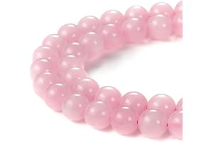LIFAVOVY 4mm Natural Rose Quartz Beads Round Semi Precious Gemstone Loose Beads for Jewelry Making (90-100pcs/strand)