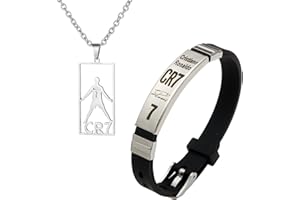 GETFACAI 2 PCS Boys Necklace Kids, Football Necklace, Football Bracelets for Boys, Unisex, Bracelet Pendant Necklace Set, Adjustable Bracelet Gift Sets For Suitable for Friends Relatives Gifts