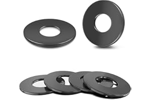 Wavanta M6 Washers Black, 50Pcs M6 x 12mm Flat Washer, 304 Stainless Steel Metal Washers for Screws and Bolts, Black Finish