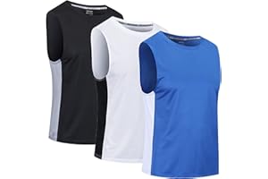 Cimic 3er Pack Tank Top Herren Sport Muskelshirts Schnelltrocknend Atmungsaktive Anti mit Reflektierenden Streifen Lässige Fitness