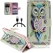 Produktbild Huawei Honor 8 Ladekabel Bookstyle Flip Case ISENPENK Für Huawei Honor 8(2016) Hülle Leder Muster Tiere [Pattern 5 Eule],Leder PU Lederhülle Cover Schale Standfunktion Etui Schutzhülle Tasche Credit Card Slots Wallet Case Schutzhülle
