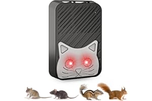 YOUKK Repellente Topi per Auto Professionale,Repellente Martore Auto con Flash, Ultrasuoni per Topi a Batteria per Protezione Motori