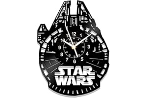 KingLive Star Theme Wars Wanduhr, Vinyl Record Clock, Geschenke für Star Theme Wars Fans, 12 Zoll Uhr, Epic Movie Dekoration für Wohnzimmer Schlafzimmer, einzigartige handgemachte Retro Silent Clock