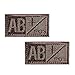 Produktbild 2 Stück AB + POS Blutgruppen Patch - Gestickt Klettverschluss Aufnäher Abzeichen Aufnähen auf Hut, Jacken, Kleidung, Rucksack (Braun)