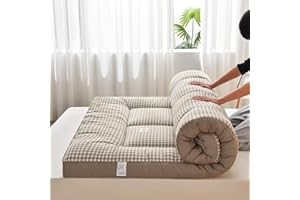 GENERIC Materasso Futon Giapponese Spesso, Materassino Arrotolabile Portatile, Singolo/matrimoniale/queen Size, Materassino Da Campeggio Portatile, Divano Letto(Brown,180x200cm)