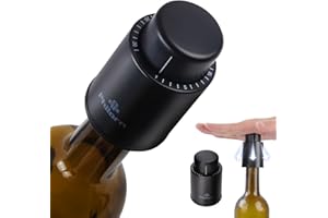 Philorn Weinflaschenverschluss 3 Stück Vakuum Weinverschluss, Wein Verschlussstopfen, Flaschen Verschlusskappe mit Zeitskala Rekord, Wiederverwendbar Wine Stopper, Geschenke für Weinliebhaber Schwarz