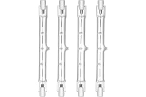 XBOCMY R7S Halogen Light Bulb 118 mm 300 W 230 V, Pack of 4 Halogen Rod R7S 118 mm, Halogen Bulb R7s Dimmable Halogen Lamp for Construction Spotlights, Work Landscape Lighting, Security Light Bulb