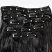 Neverland Beauty 22"7 Pcs 16 Clips Clip in Full Head Wavy Curly Hair Extensions Natural Black #1B UK Stock