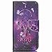 Price comparison product image Coffeetreehouse Wiko Rainbow Jam 4G High Quality Colorful Painting PU Leather Notebook Design Flip Cover with [Built Stand] [Magnetic Closure] [Credit Card Holder Slots] and [Wallet Function] Cute Fanny Protective Cover(Purple Campanula)