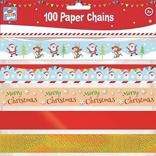 Kids Create 100 Assorted Make Your Own Christmas Paper Chains DIY Decorations