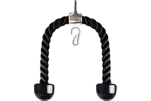 COREZONE Premium 70cm Tricep Pull Down Rope with Steel Carabiner - Lat Pull down Rope, Steel Buckle, Bicep Pull Cable Workout Rope, Cable Machine Attachment