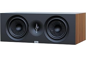 ELAC Debut 3.0 DC63-WN Center Channel Speaker, Walnut - 1” Aluminum Dome Tweeter & Dual 6.5” Aramid Fiber Woofers - 2-Way Bass Reflex - 50Hz to 38KHz Response