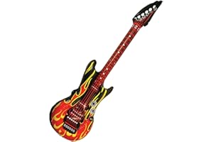 LIZZY LARGE INFLATABLE GUITAR FLAME Fancy Dress Hen Party Prop Musical Disco 106cm UK
