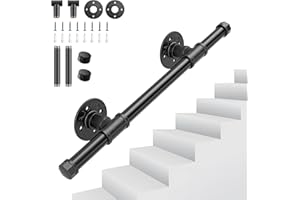 Sunowl Main Courante pour Escalier, 0,5M Rampe d'escalier Intérieur Extérieur, Antidérapante Rampe Escalier Galvanisé pour Escaliers, Cuisine, Salle de Bain, Jardin