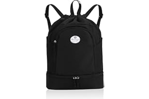 HUA ANGEL Leichter Rucksack Mit Kordelzug Sportrucksack Damen Mit Schuhfach Und Nassfach Wasserdichter Beutel Mit Kordelzug Für Reise Schwimm Training Beach Yoga Basketball FußBall